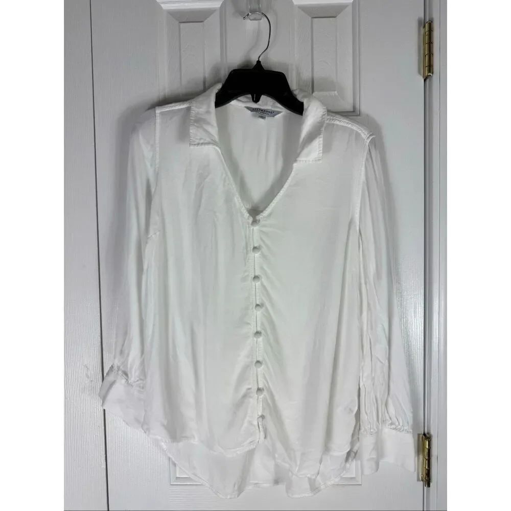 Liverpool Women’s White Button Front Blouse Size M